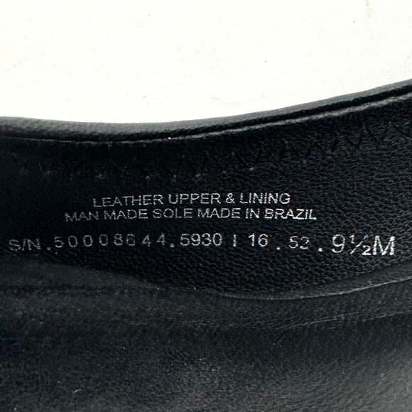 Tory Burch Sally Leather Wedge Pumps Shoes Black Metal Double T Logo 9.5M - Picture 15 of 15